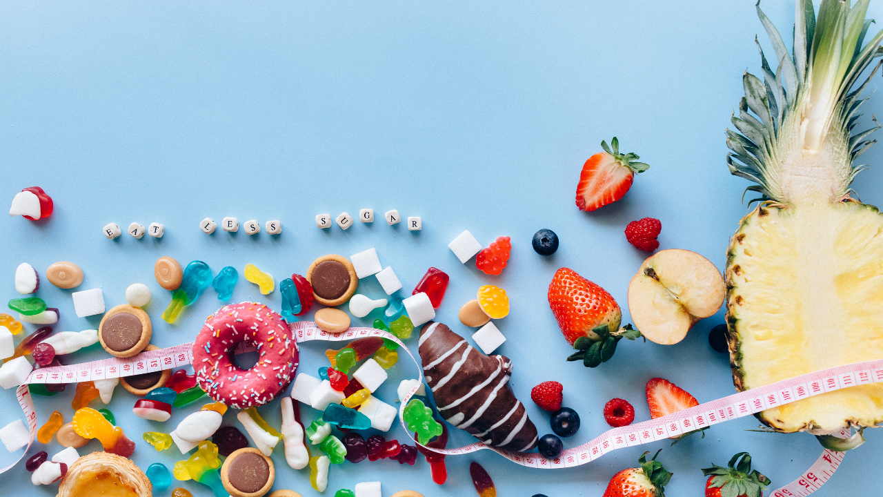 Assortment of sugary foods to limit for blood sugar control and reversing type 2 diabetes