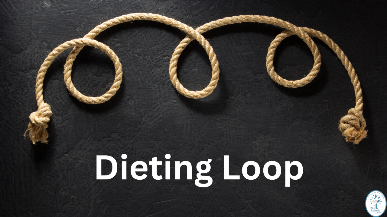 Rope arranged in loop shapes representing the cycle of dieting and weight regain