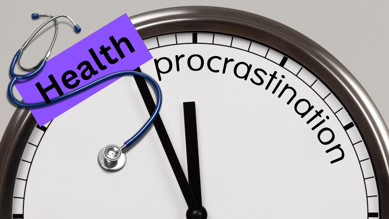 Clock symbolizing health procrastination and delaying steps to reverse type 2 diabetes