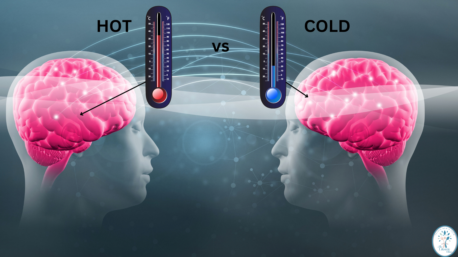 Diagram showing hot emotional brain versus cold rational brain for decision-making in type 2 diabetes management