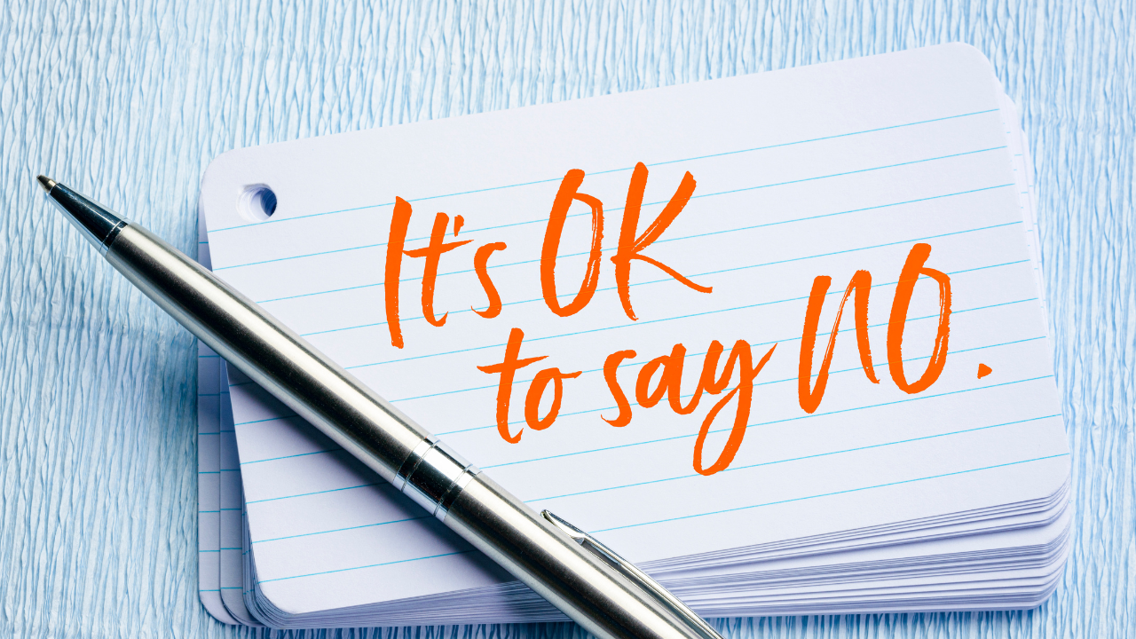 A piece of paper that says “It’s ok to say no,” representing empowerment and self-care in managing and reversing type 2 diabetes