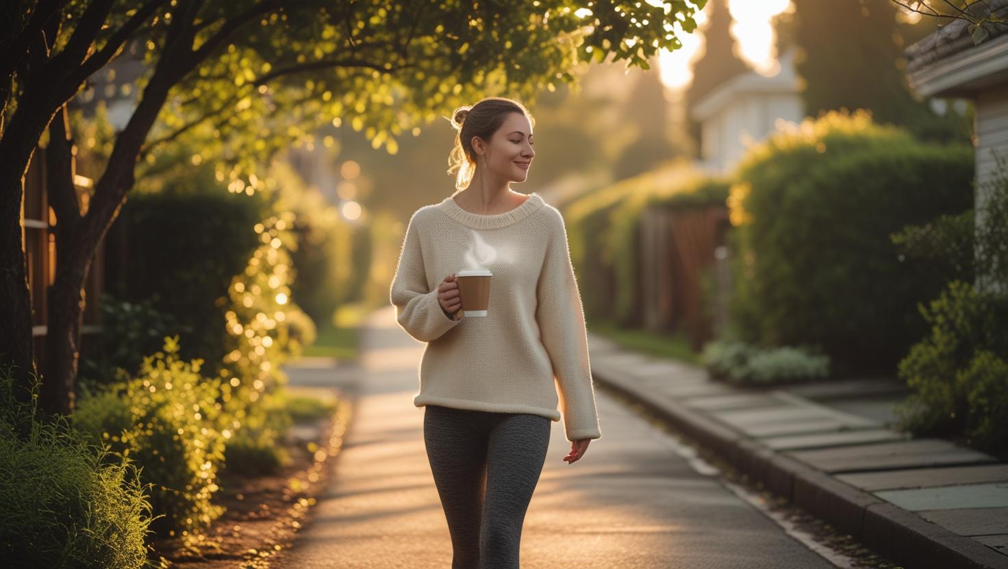 Woman walking outdoors, demonstrating simple movement for blood sugar control and reversing type 2 diabetes