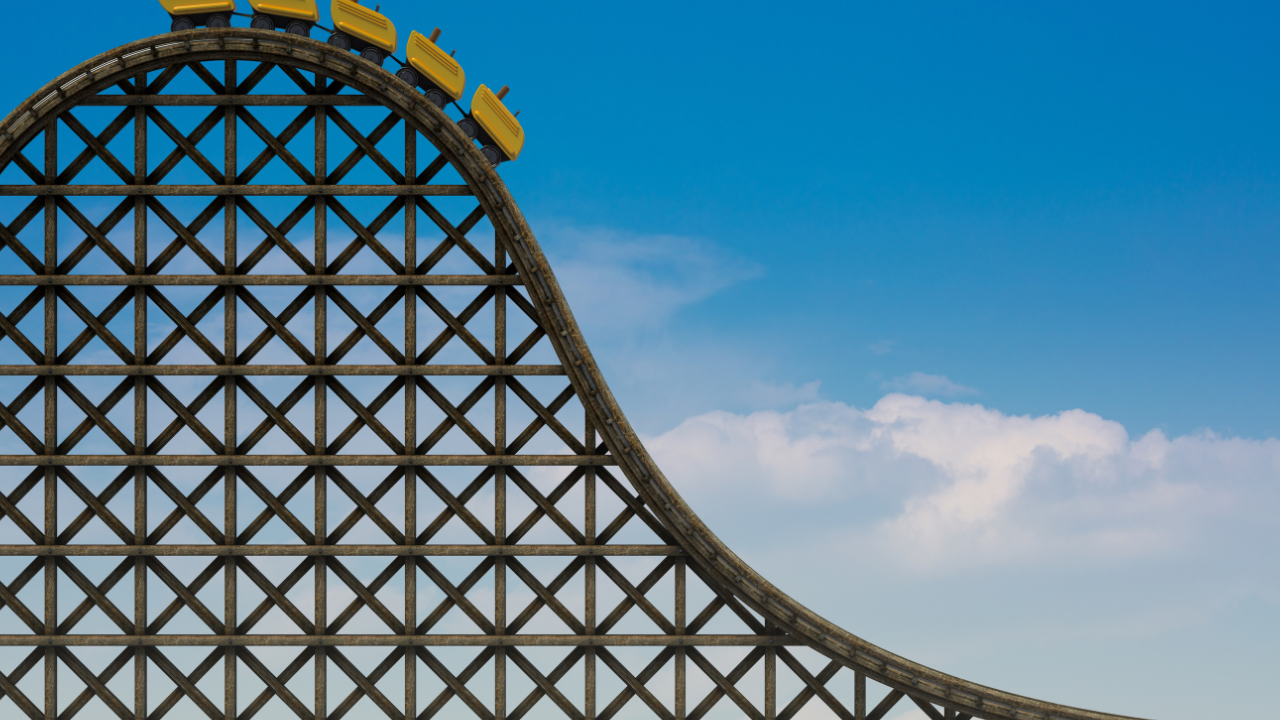 A steep rollercoaster slope symbolising a sudden sugar crash after eating sugary foods