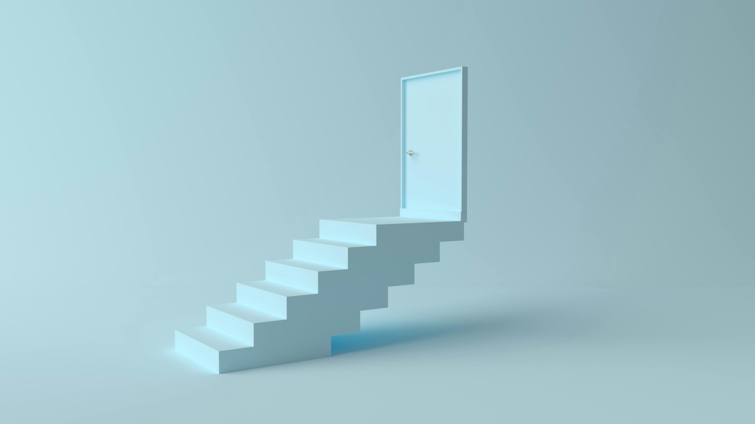 Stairway symbolising gradual steps to reverse type 2 diabetes and improve health