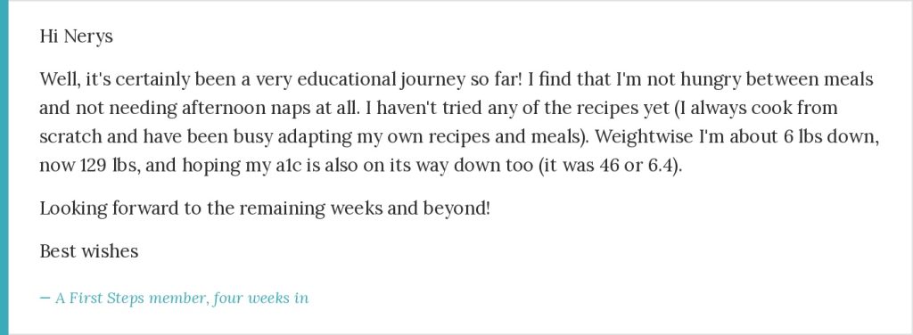 Reduce diabetes testimonial
